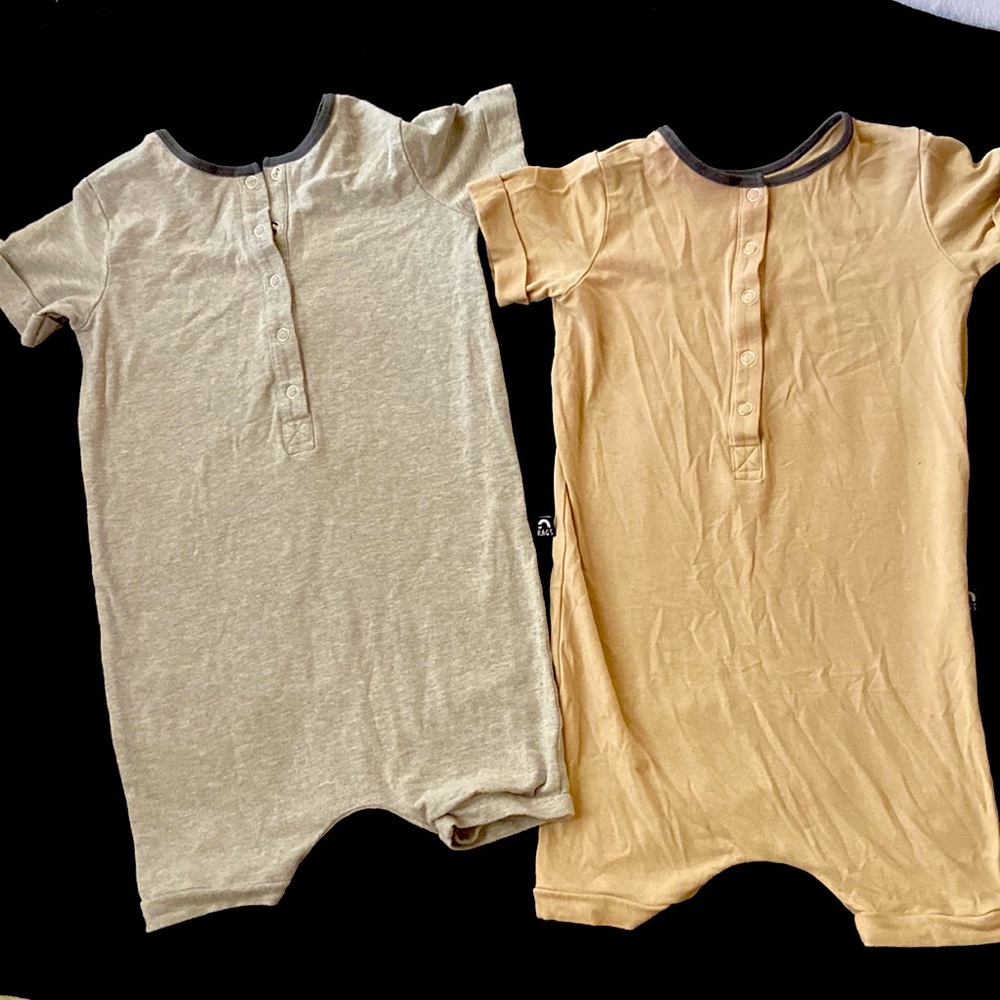 Rags to Ratches romper bundle size 3 4 toddler beige grey set EUC